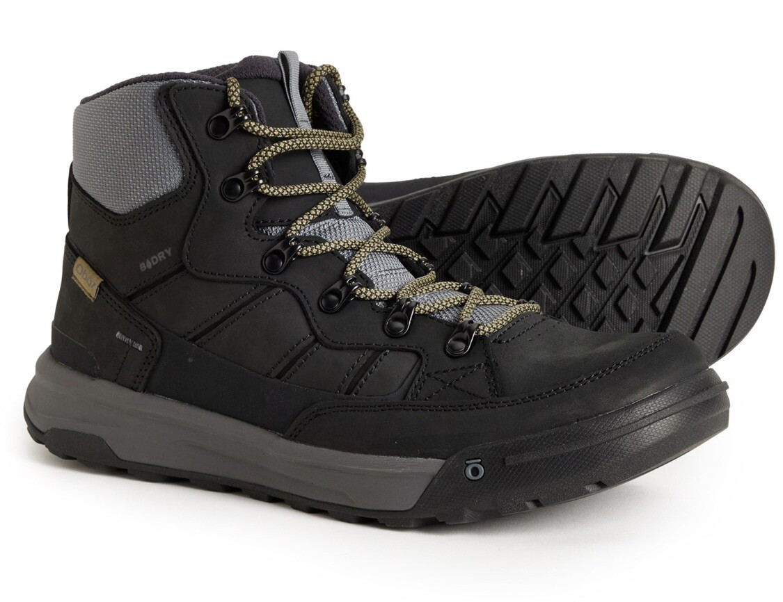 OBOZ Burke mid leather waterproof Outdoor Men\'s granite Hiking Boots Men main image 4