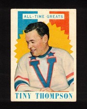 1960-61 TINY THOMPSON ATG #55 VG Topps Key HALL OF FAME Star GOALIE Hockey Card