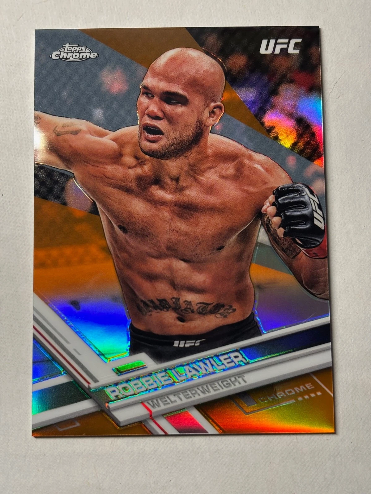2017 Topps Chrome UFC Robbie Lawler Orange Refractor #16 Serial Numbered 20/25