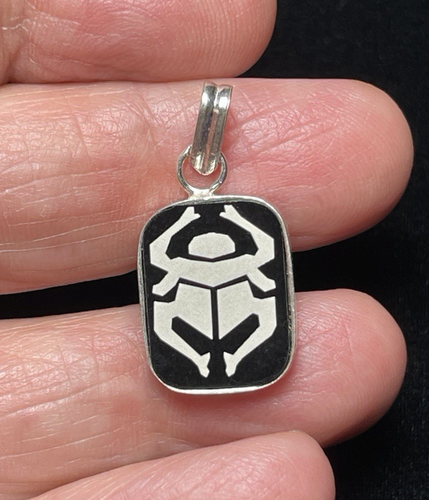 925 Sterling Silver Handmade Scarab pendant From Egypt