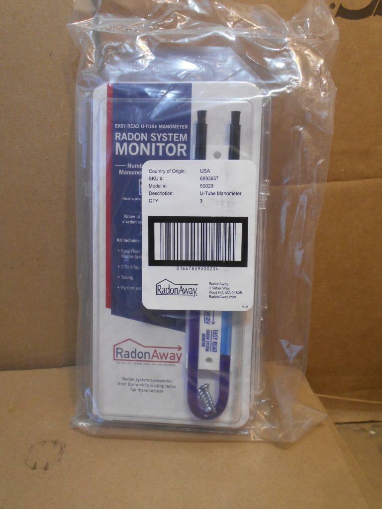 Radon System Monitor EasyToRead UTube Manometer W/ Tubing Lot of 3 eBay