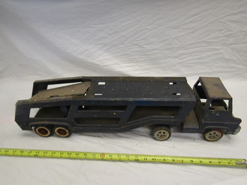 VINTAGE PRESSED STEEL TOY TRUCK TONKA CAR AUTO CARRIER HAULER PARTS RESTORE