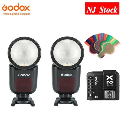 Godox V1-C * 2 Flash Speedlite 2.4G HSS TTL Speedlight  For Canon +X2T-C Trigger
