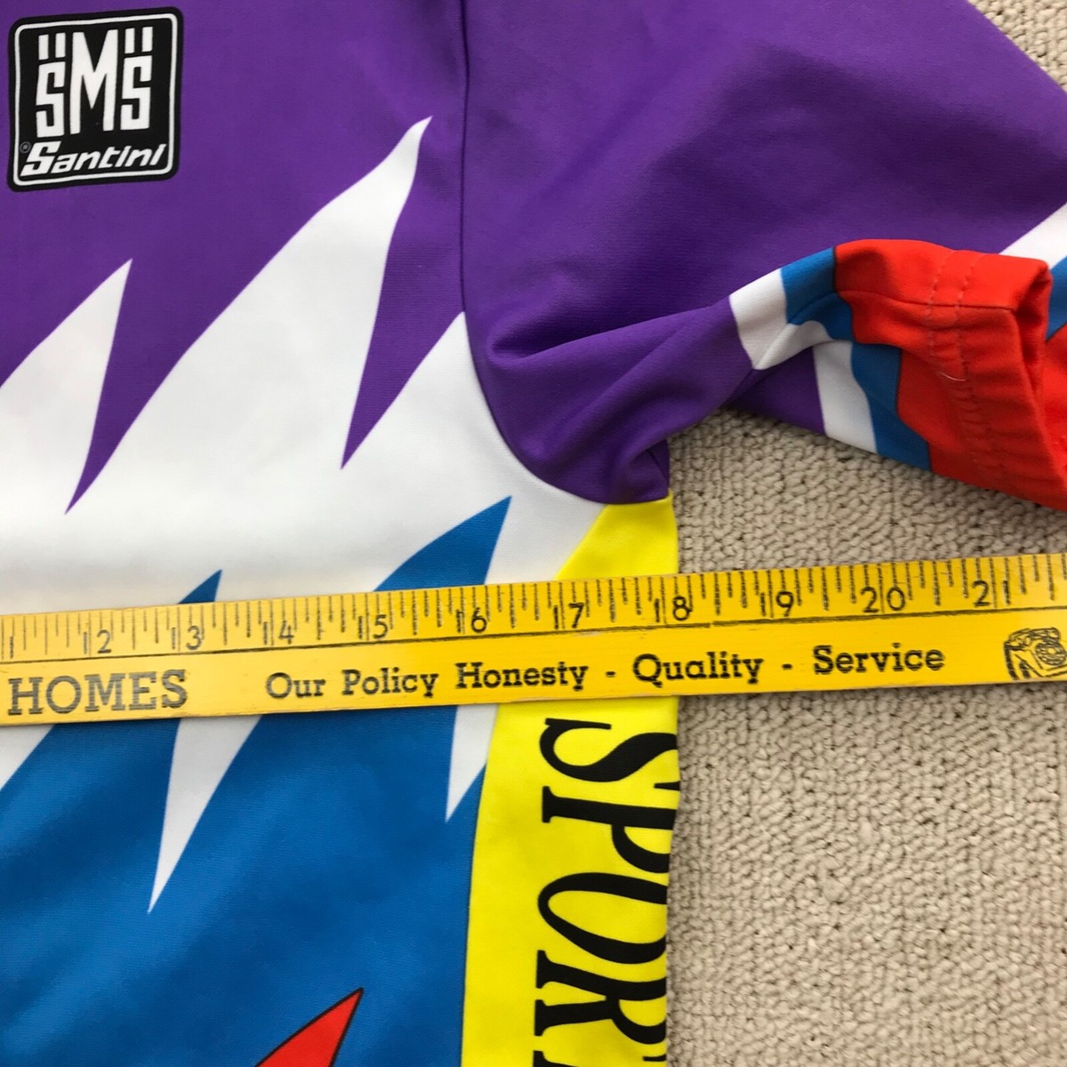 Vintage SMS Santini Cycling Jersey Mens Large Purple RUSSIA Vintage SMS Santini Cycling Jersey Mens Large Purple RUSSIA