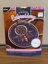 W New Bucilla Stamped Embroidery Kit - DREAM CATCHER - 6" Round