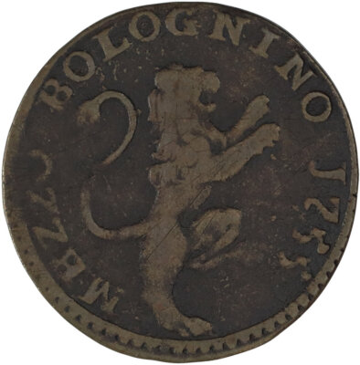 1755 Italy Papal States Copper Half Bolognino