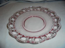 Lace Edge By Lancaster, Pink Deep Plate, 1.25 Tall 8.5" Across Top Vintage