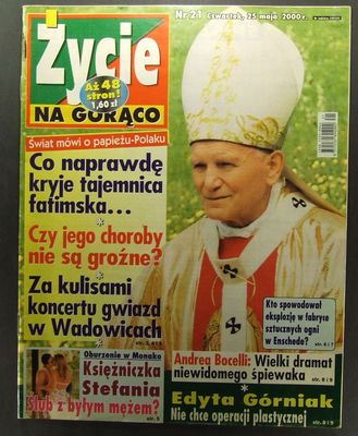 POPE JP II  Al Bano & Romina Power,Jennifer Lopez,Andrea Bocelli,Stephanie de Mo