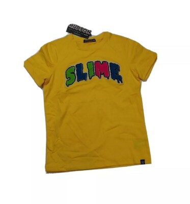 Hudson Outerwear boys medium SS TEE 100%AUTHENTIC Yellow slime 