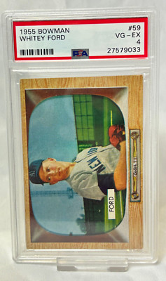1955 Bowman WHITEY FORD Baseball Card #59 PSA Graded 4