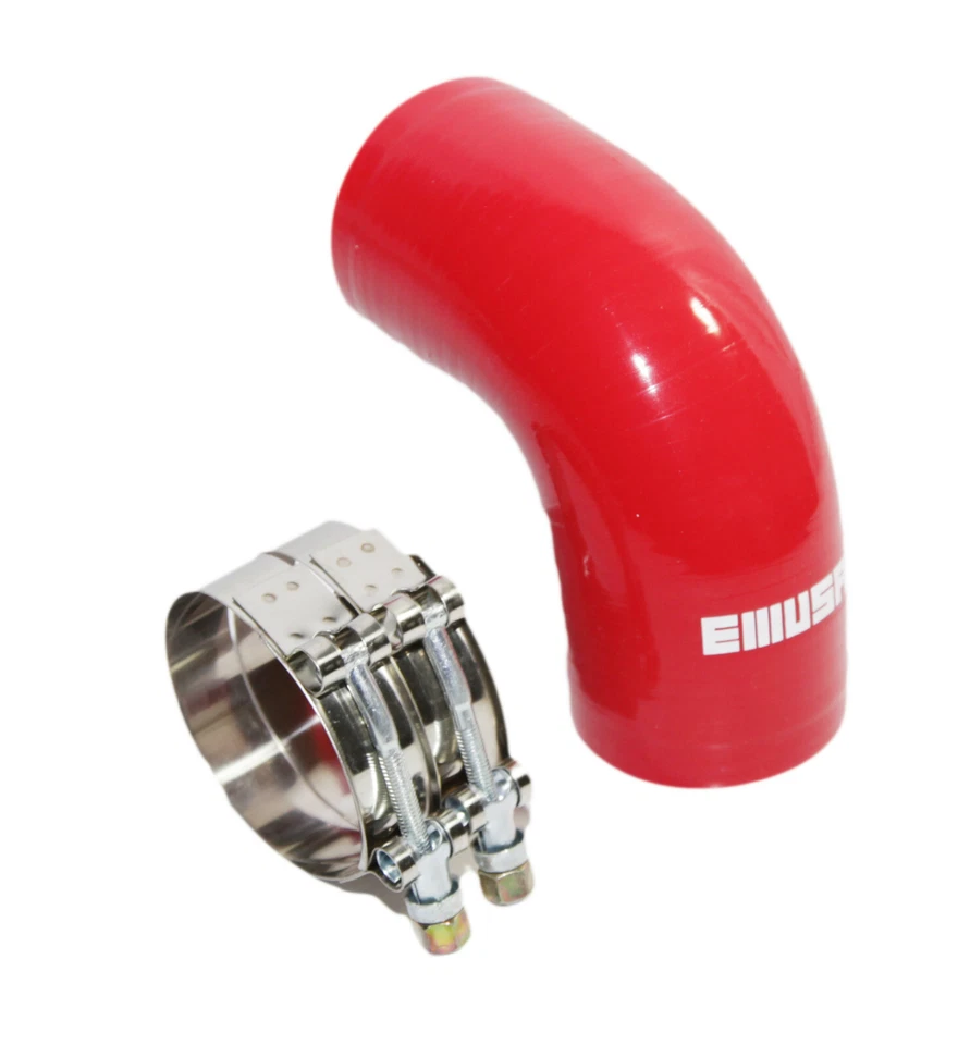 Universal RED 4PLY 1x90 Degree 2" ID Silicone Hose+2xStainles Steel T-clamp - Изображение 3 из 4