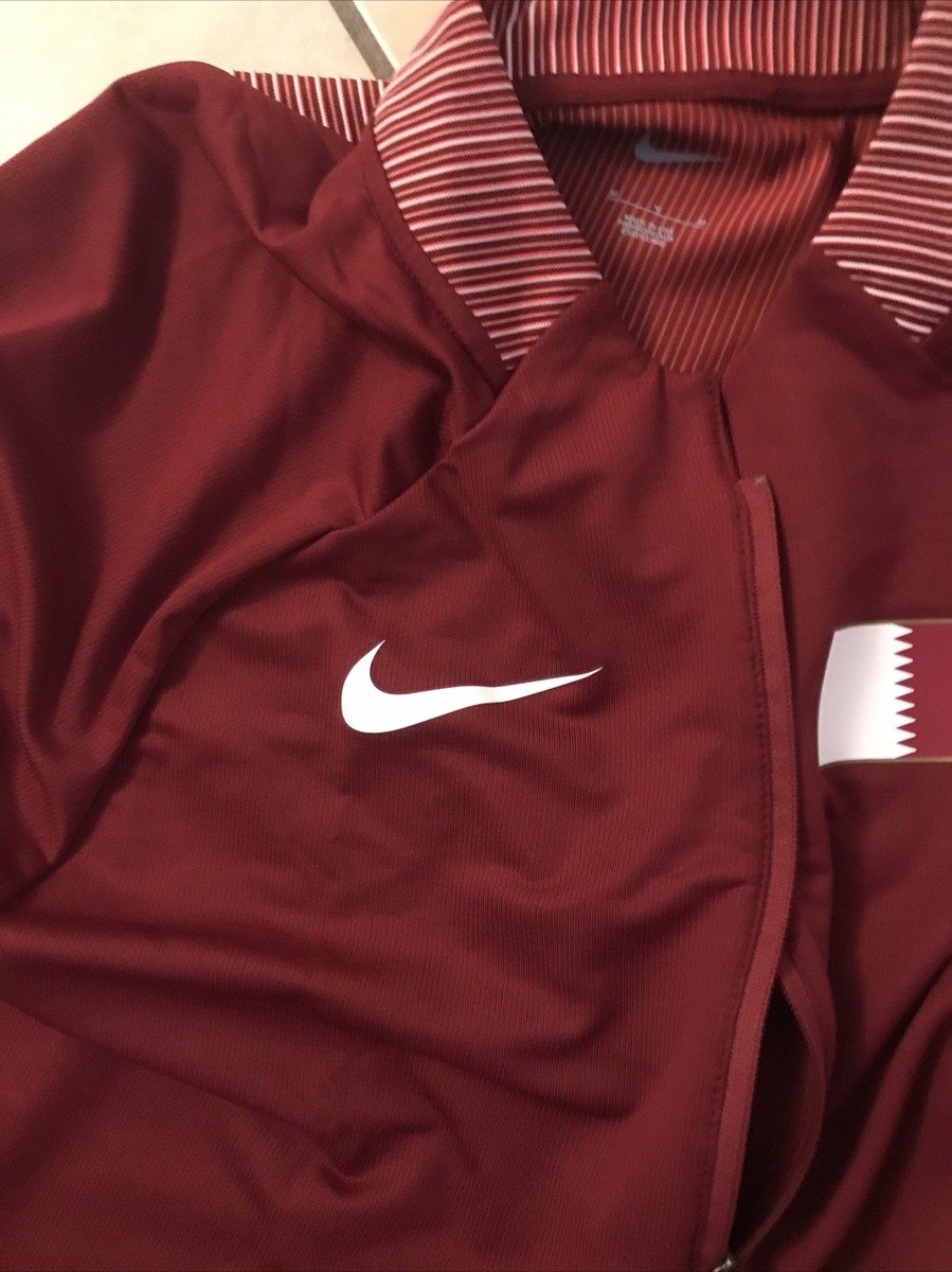 Nike Pro Elite Team Qatar Jacket Red White Track & Field Mens Sz M
