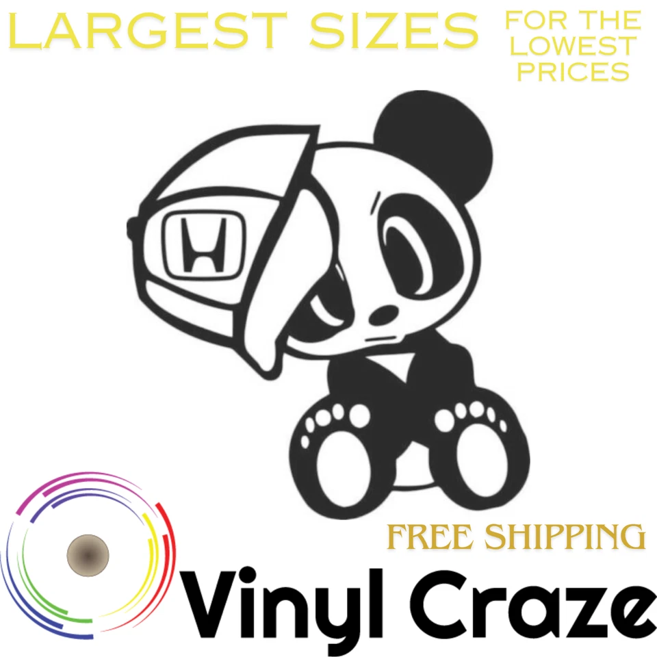 Se adapta a Honda Logo Panda Vinilo Calcomanía Adhesiva Civic Accord S2000 VTEC Si Tipo NSX Foto 2 de 4