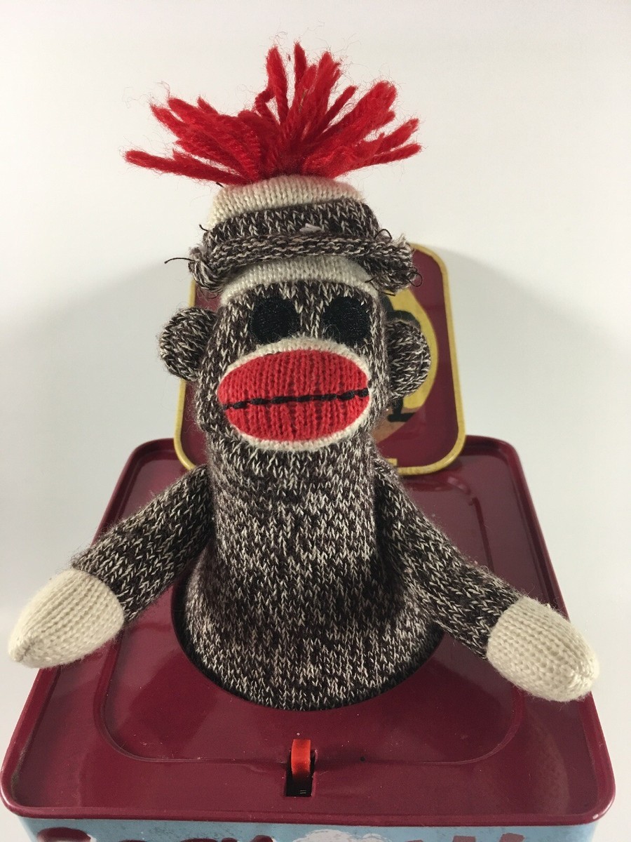Schylling Metal Sock Monkey Jack in the Box Pop Goes the Weasel
