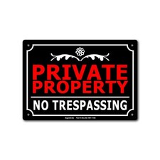 SIGNOGRAFX Private Property No Trespassing Sign 10x7 Inch Metal Reflective Signs