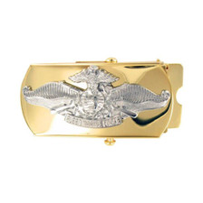 GENUINE U.S. NAVY BELT BUCKLE: FLEET MARINE FORCE CPO - GOLD AND SILVER