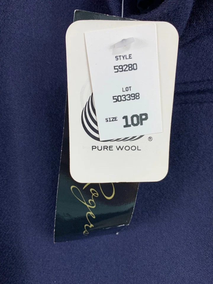 Blazer Traje Chaqueta Kim Rogers Petites 10 Azul Un Botón 100% LANA PURA NUEVO CON ETIQUETAS Foto 3 de 4