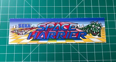 Sega Space Harrier Arcade Marquee 1.75x6.25  Sticker Glossy Decal Holographic