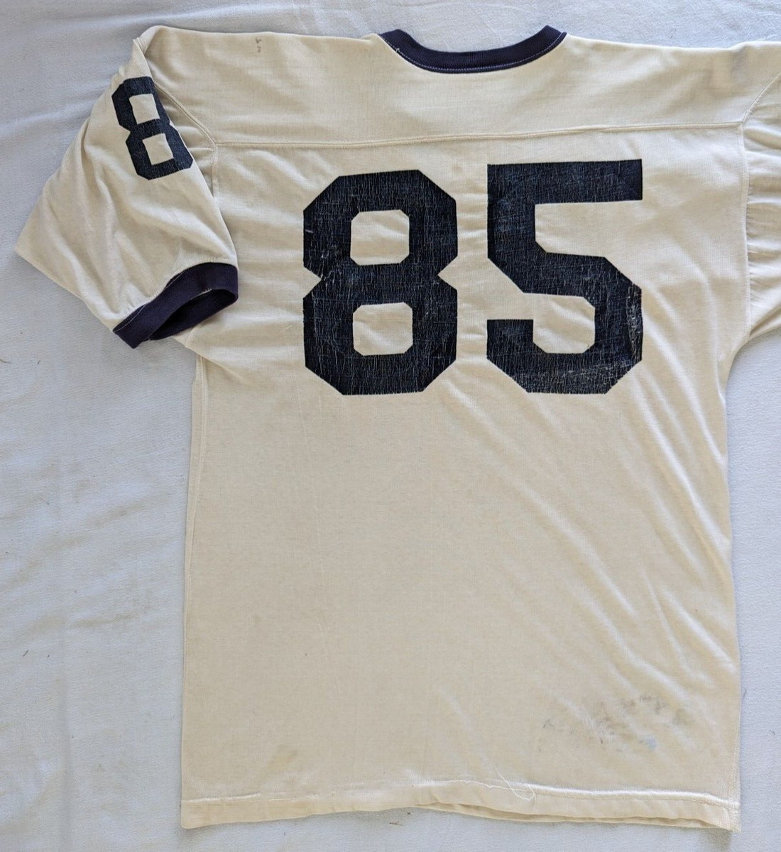 Vintage 40s 50s Champion Knitwear Football Jersey White Blue Vintage 40s 50s Champion Knitwear Football Jersey White Blue