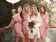 Lingerie Women Silk Satin Robe Nightgown Dressing Sleepwear Lace US Bathrobe