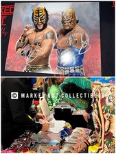 Gran Metalik & Lince Dorado Lucha House Party Signed 8x10 Proof WWE AEW