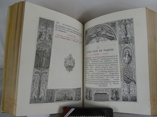 1892-Antique Fine Binding Roman Missal Christian Bible Art Book Prayer Book - Imagen 8 de 21