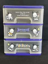 SANRIO Vintage 1997 POCHACCO THE COOL K-9 3 Drawer Desk Top Chest Organizer
