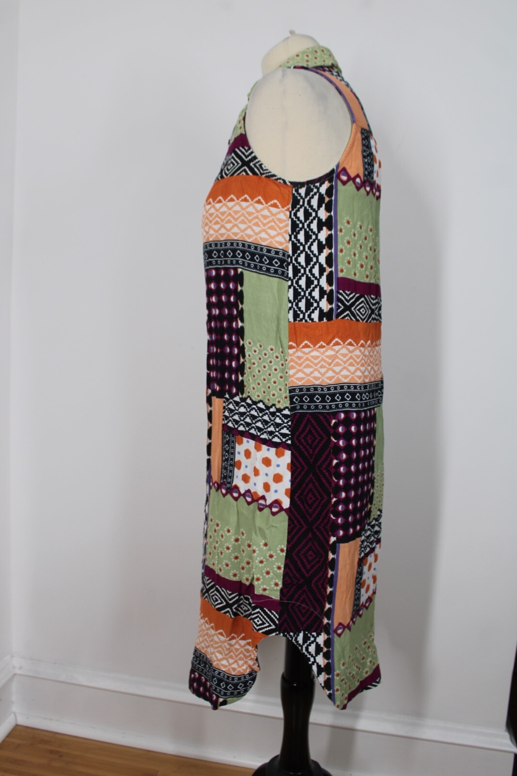 Anthropologie 4 Multicolor Patchwork Button-Front… - image 6