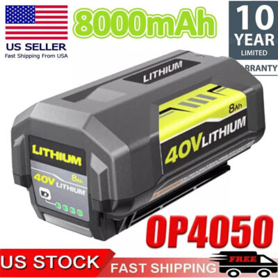 40V 8.0Ah Battery For Ryobi 40 Volt Lithium OP4050 OP4040 OP40602 NEW 8Ah