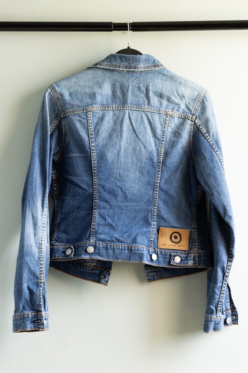 Rare 'Fake London Genius' Denim Jacket with Cashmere Dog Detail