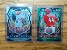 2020 CRUSADE GREEN PRIZM #5 Aristides Aquino 30/50! & Gavin Lux #3 Holo RC