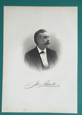 James Barnett General de la Guerra Civil Ohio Banker Railroad Co President - Impresión 1883