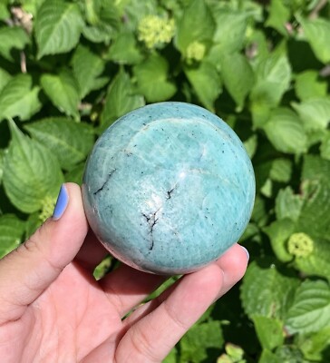 amazonite sphere With Silver Flash High Quality 58mm From Madagascar
