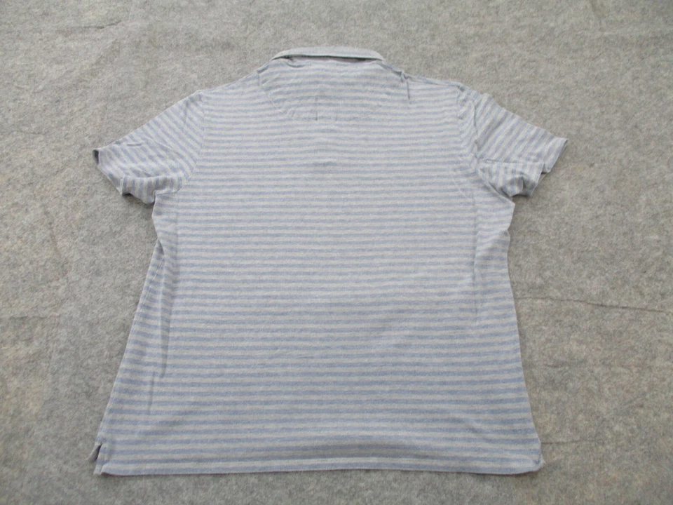 Elie Tahari Polo Shirt Mens Large Gray Blue Striped Short Sleeve Casual - Image 4 of 4