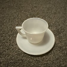 Vtg Hazel Atlas Little Hostess Translucent Milk Glass Tea Cup  Saucer Demitasse