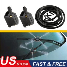 2Pcs Windshield Wiper Washer Nozzle 2M Hose fits Chevrolet Malibu Equinox Blazer