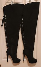 JANNELLA PLATFORM STILETTO BOOT - SIZE 10 - OVER THE KNEE