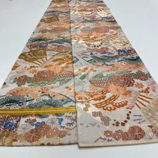 Maru Obi Japanese Vintage antique Belt - Beautiful Japanese Maru-Obi Luxury 4119