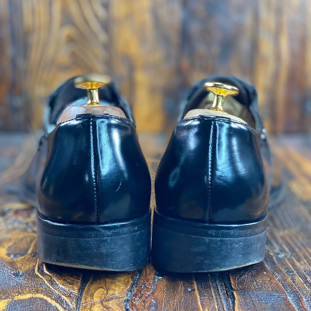 CESARE PACIOTTI MEN'S BLACK PATENT LEATHER OXOFRD SHOES 4772 SIZE
