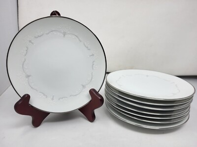 8 Noritake 6441 Whitebrook 6 3/8'' Bread Plates MCM Floral Bouquet Design