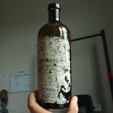 Antique Hunyadi Janos Bootlegged Ink Bottle Dug Label Foerderer Philadelphia PA