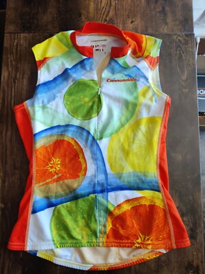 CANNONDALE WOMEN'S CITRUS 1/2 ZIP BIKE JERSEY Sleeveless Cycling Size 5US Jersey