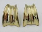 VTG SIGNED gold tone metal big pierced geometric drop Earrings Costume Jewelry
