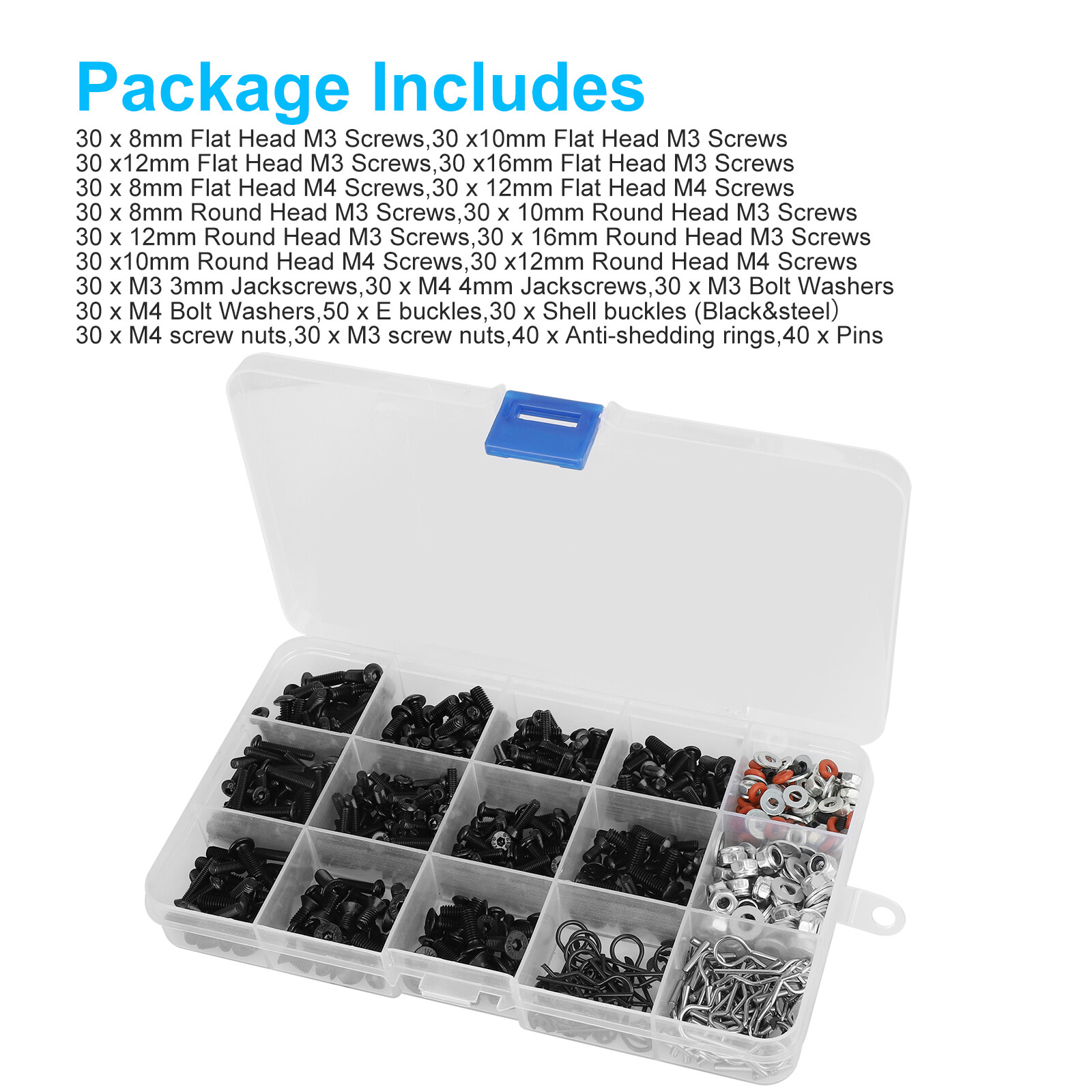 700Pcs Metal Universal RC Screw Assortment Set for Axial SCX10 1/8 1/10 RC Car