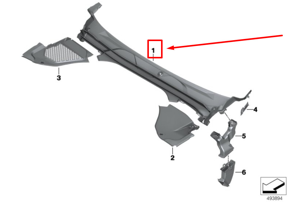 NEU BMW 8 COUPÉ G15 F92 FRONT WISCHER COWL TRIM 7435326  