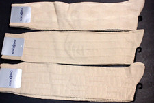3 pair Knee high Socks Men's Over the Calf Cotton Blend Socks tan WR