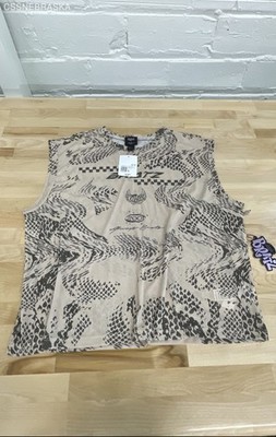 Forever 21 Beige Bratz-themed sleeveless top with a snakeskin pattern. - Size S