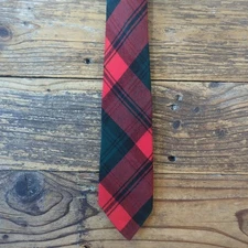 Kinloch Anderson Tie Red Green Lindsay Tartan Plaid Necktie Made in Scotland