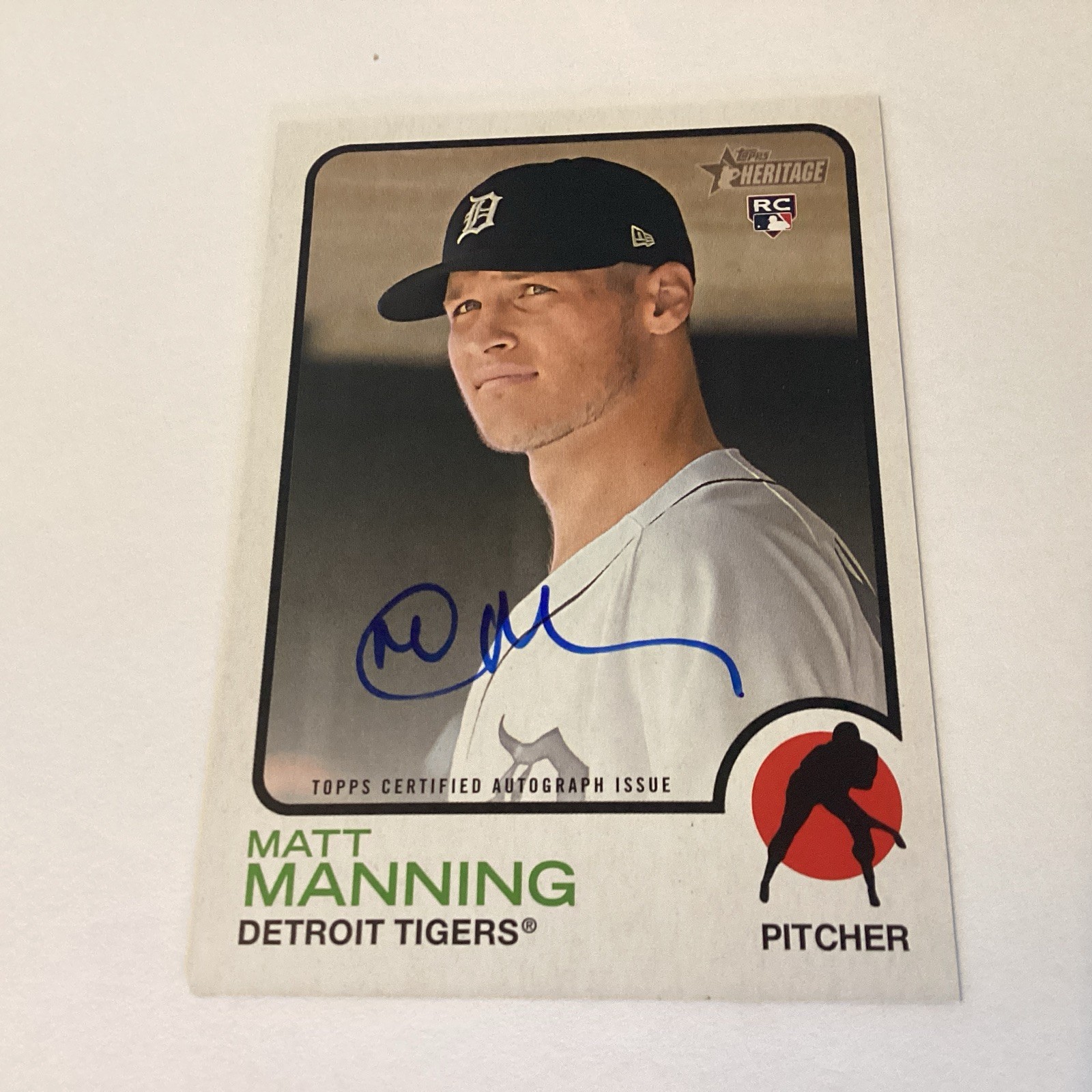 2022 Topps Heritage Baseball Matt Manning Real One Auto #ROA-MMG Detroit Tigers