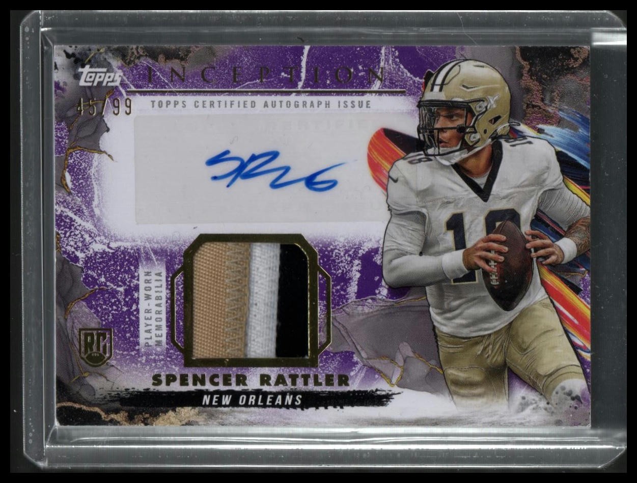 2024 Topps Inception Spencer Rattler Provenance Patch Autographs Magenta #/99